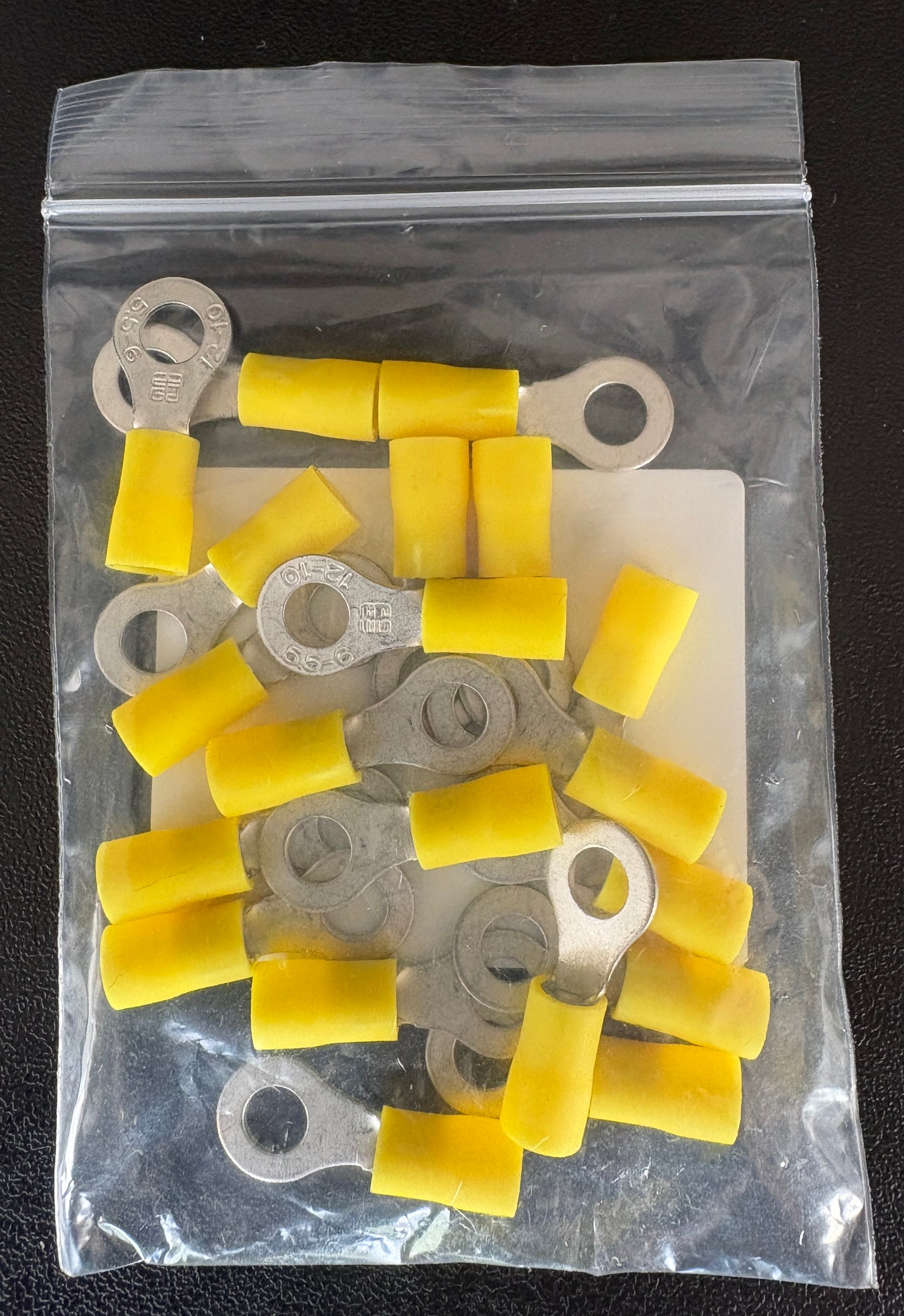 25 PK 12-10 Gauge 1/4 Ring Terminals